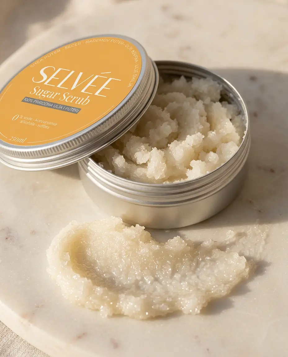 SELVÉE Sugar Scrub: bezvodni piling za glatku kožu, prikaz 2